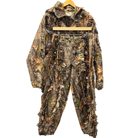 Vintage Underbrush Ghillie Set Mens S/M Mossy Oak Break Up Leafy Jacket + Pants - Picture 1 of 13